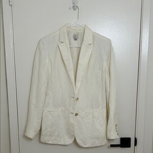 A New Day White Linen Blazer Women’s Size 6